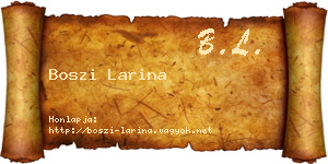 Boszi Larina névjegykártya